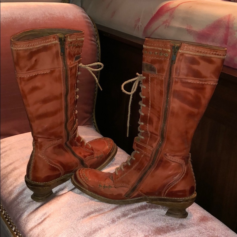 Rare Dkode Orange Leather Boot Size 38